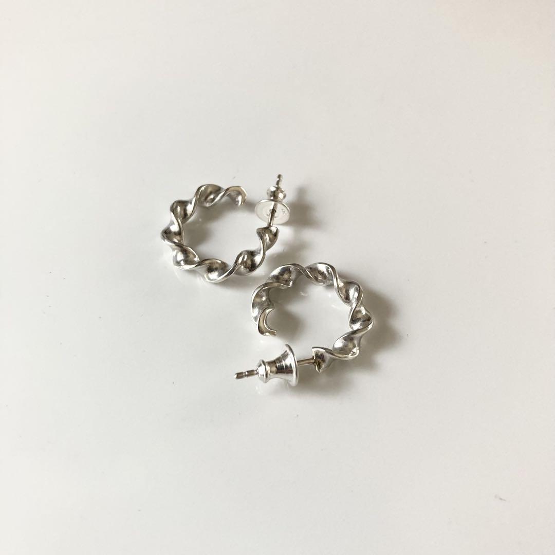 シルバー925 両耳　07 ピアス　18mm ハンドメイド