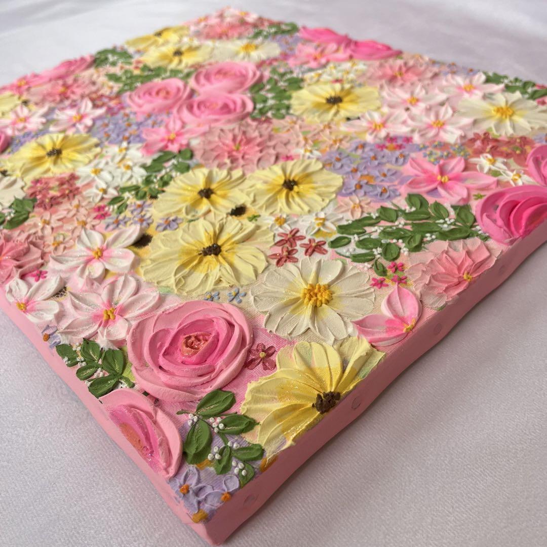 【もじのすけページ】花の絵 現代アート アートパネル　花柄　ボタニカル