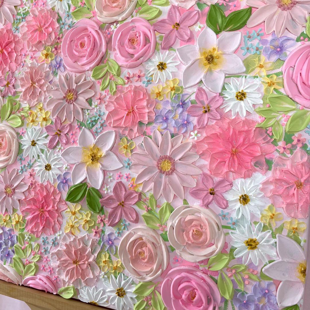 【もじのすけページ】花の絵 現代アート アートパネル　花柄　ボタニカル