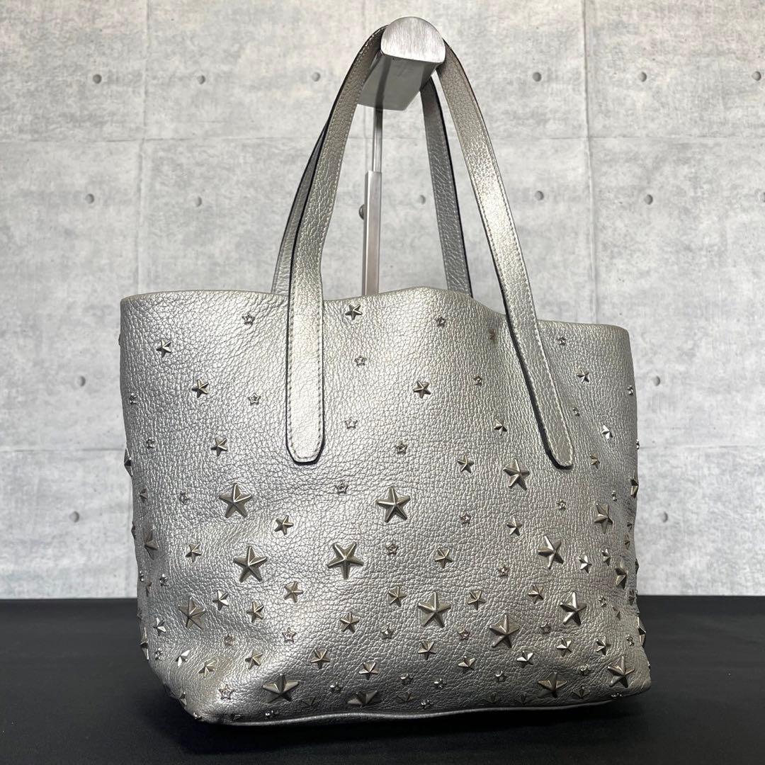 【良品】JIMMY CHOO SOFIA/S シルバー スタッズ トートバッグ 【良品】JIMMY CHOO SOFIA/S シルバー スタッズ トートバッグ