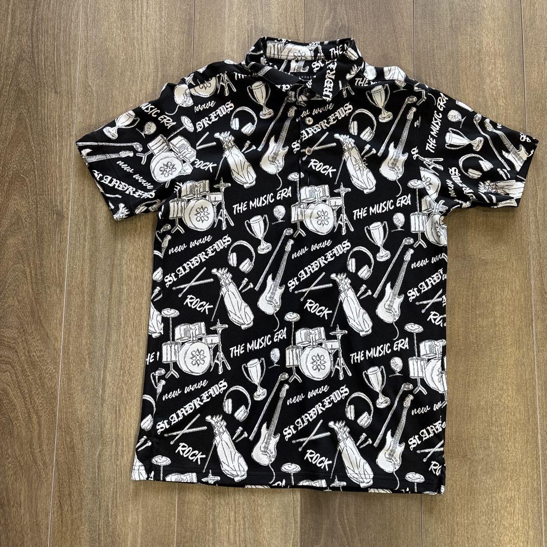 ST ANDREWS ミュージック柄ジャガードポロシャツ (MENS)サイズM