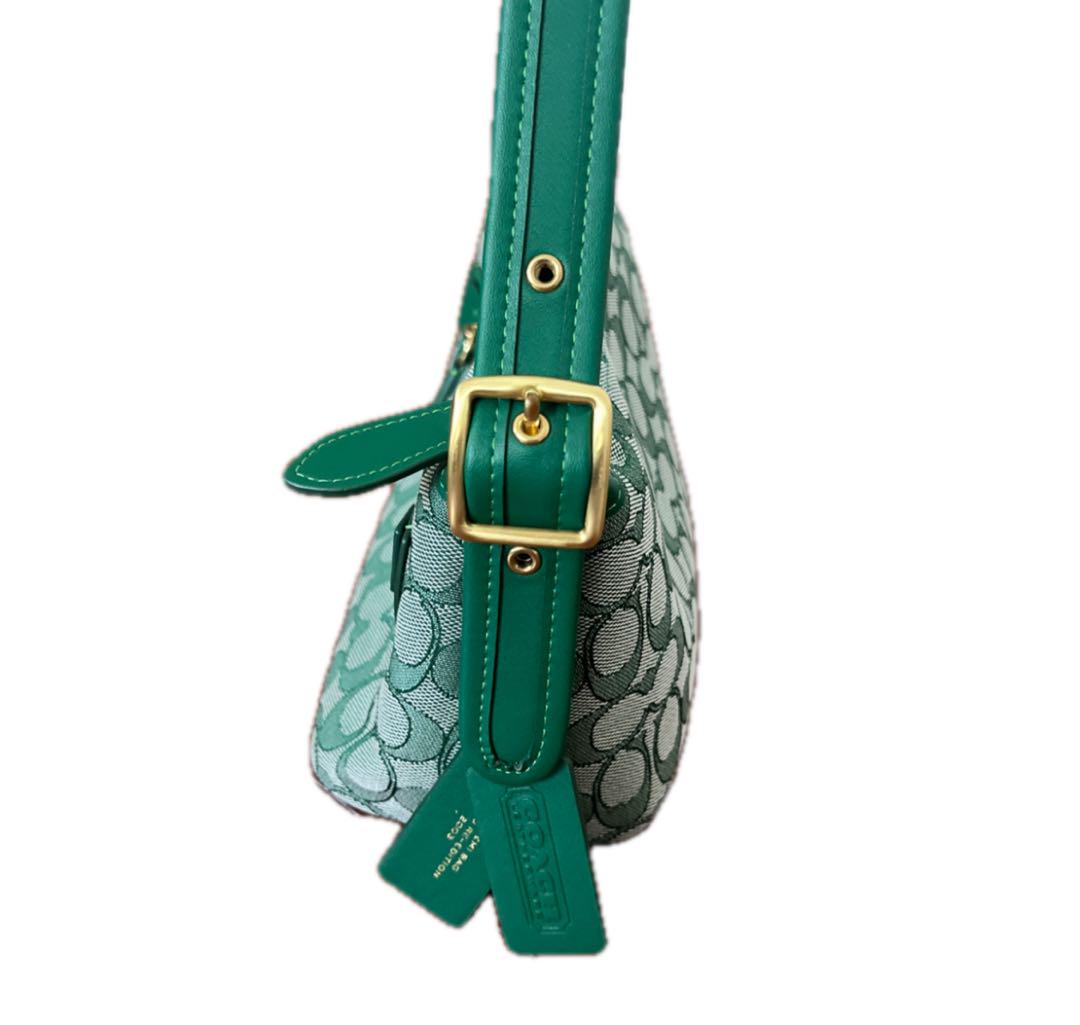 人気商品ランキング コーチ 超希少完売品】COACH ワンショルダー 緑 シグネチャー バッグ