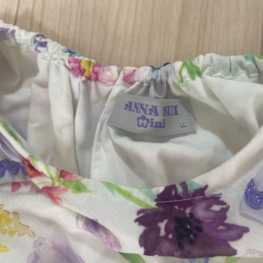 ANNA SUI mini 花柄ノースリーブワンピース L - メルカリ
