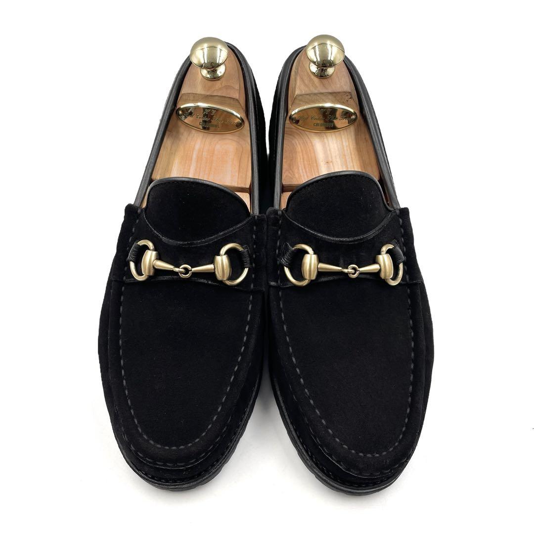 超美品!! GUCCI グッチ ビット ローファー スウェード 黒 36 1/2 超美品》GUCCI グッチ ビット ローファー スウェード ブラック