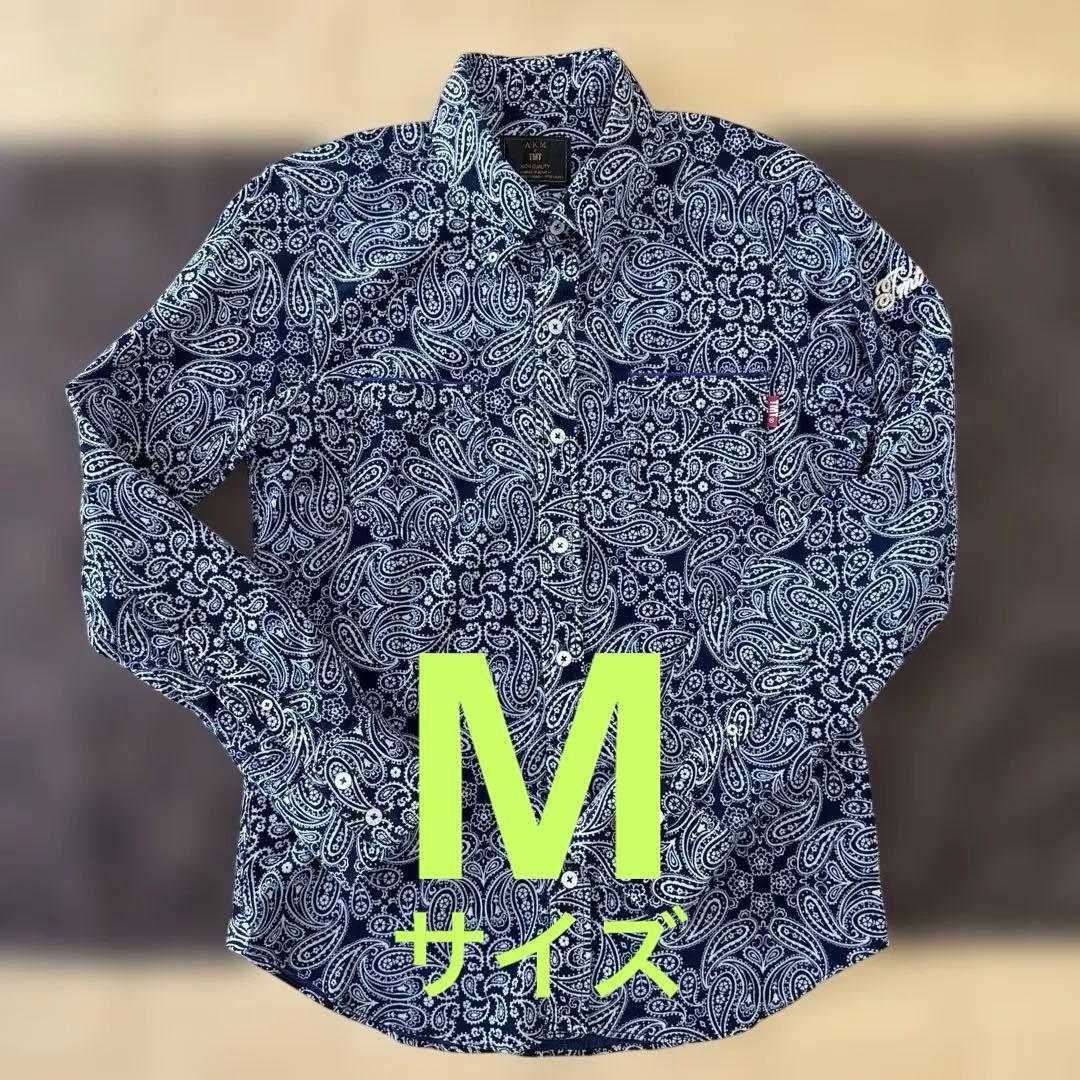 AKM×TMT ペイズリーシャツ ネイビー MサイズM AKM