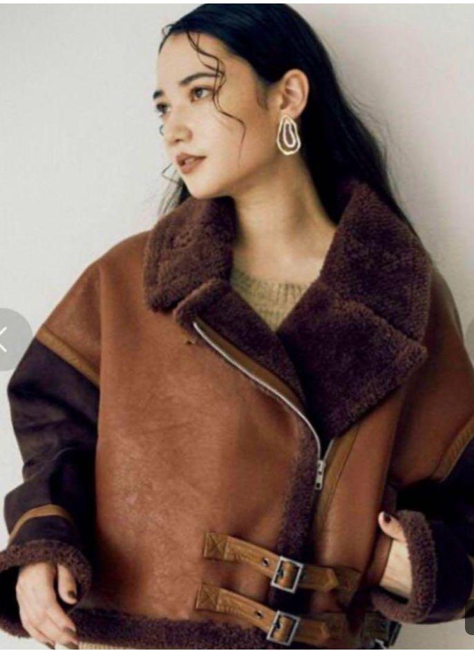 MOUSSY　レザームートンコート