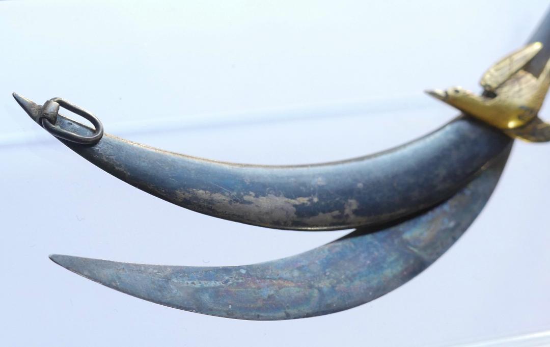 独特!ホトトギス 月アンティーク 帯留め ? 髪留め? 銀製 彫金 鳥