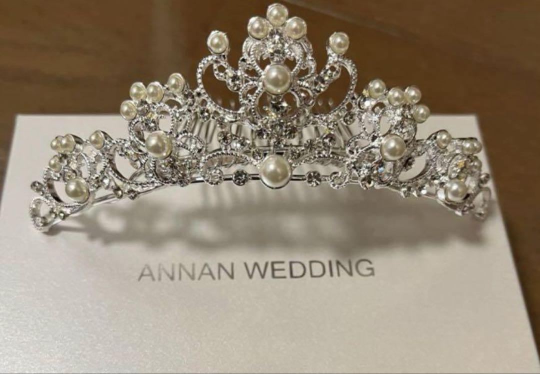 ANNAN WEDDINGティアラ　お花のヘッドパーツ付き