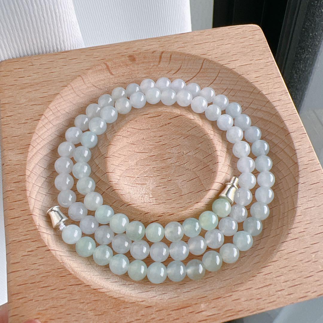 天然ミャンマー産本翡翠ネックレス 40cm