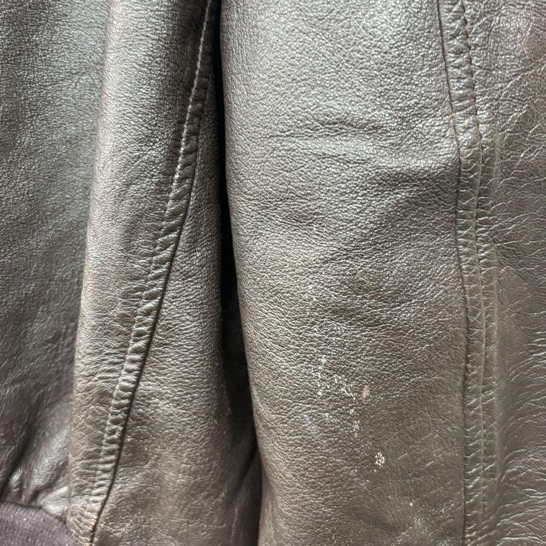 80s SADDLERY アメリカ製 A-2 レザー ジャケット 44 茶色