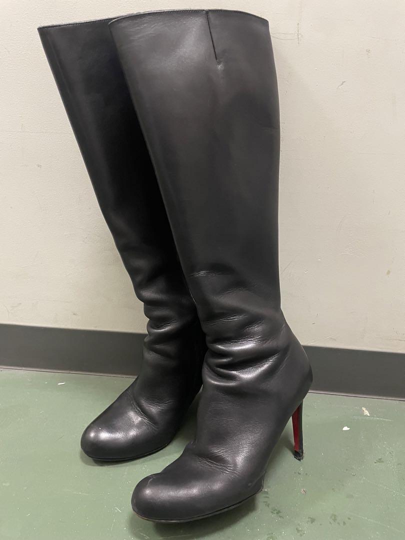 Christian Louboutin 黒 レザー ロングブーツ