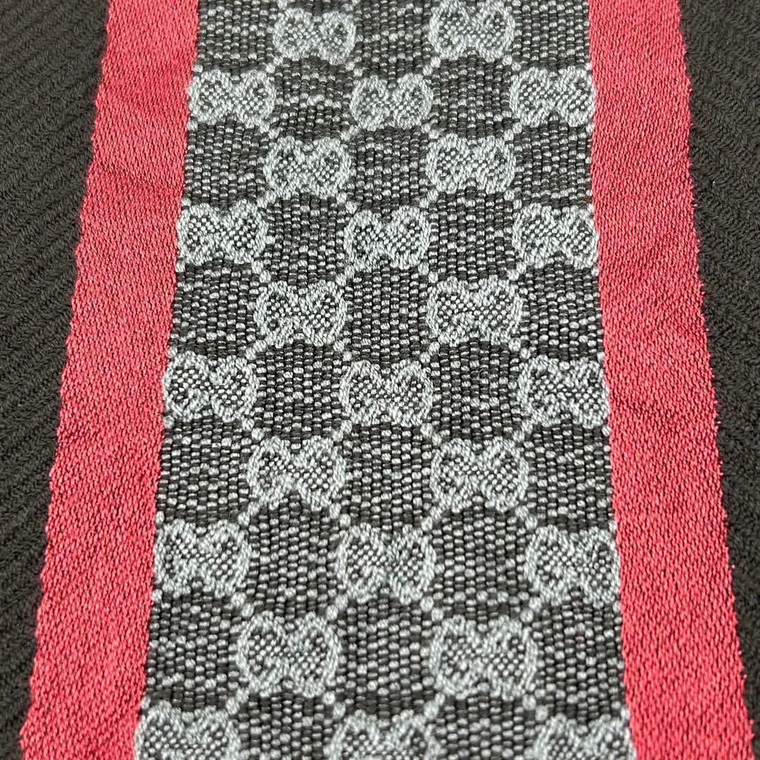 極美品★GUCCI マフラー GG シルク混 フリンジ シェリーライン 170