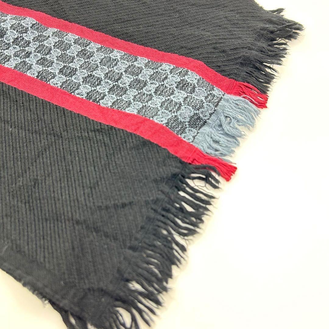 極美品★GUCCI マフラー GG シルク混 フリンジ シェリーライン 170