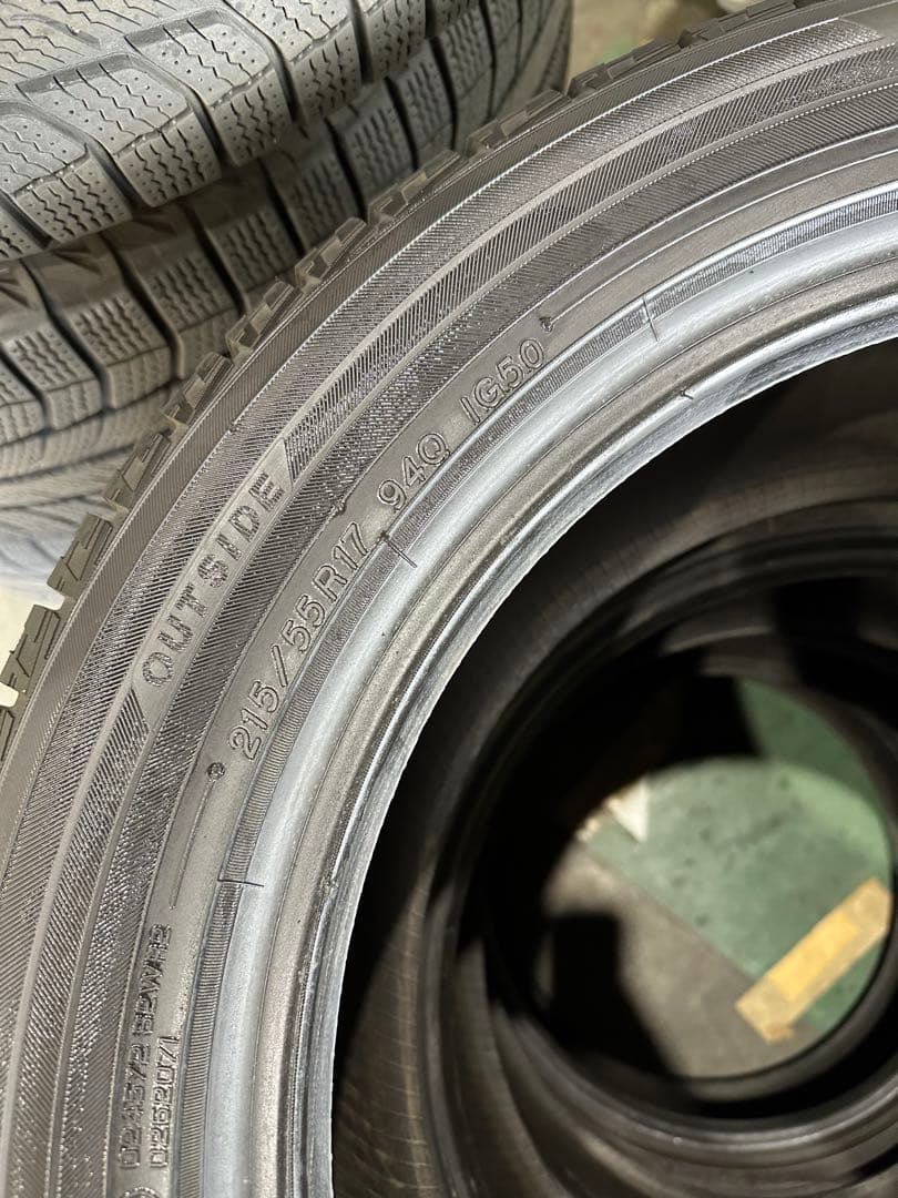 バリ山！215/55R17 ヨコハマ IG50 プラス JOKER 17×7J+39 PCD114.3/5H ４本 スタッドレスタイヤ バリ山 国産 ヨコハマ IG50 215⁄55R17 A-TECH 冬用 冬タイヤ ヨコハマ
