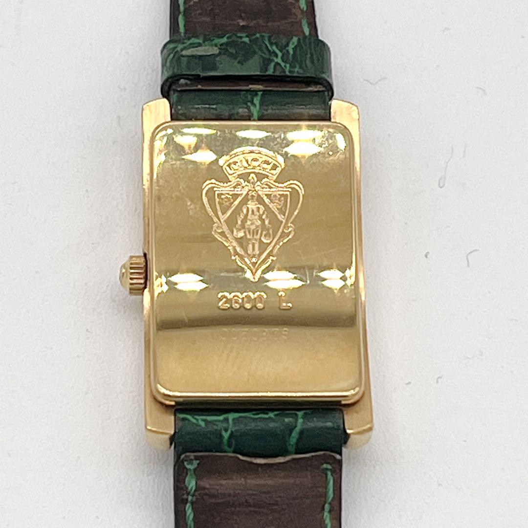 人気 稼働 GUCCI グッチ 2600L 純正ベルト 金具 箱付き 腕時計