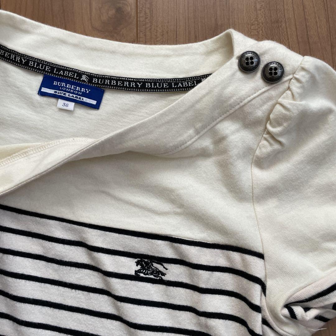 バーバリー　ブルーレーベル　ボーダー　Tシャツ ホースマーク　38 バーバリー ブルーレーベル ボーダー Tシャツ ホースマーク 38