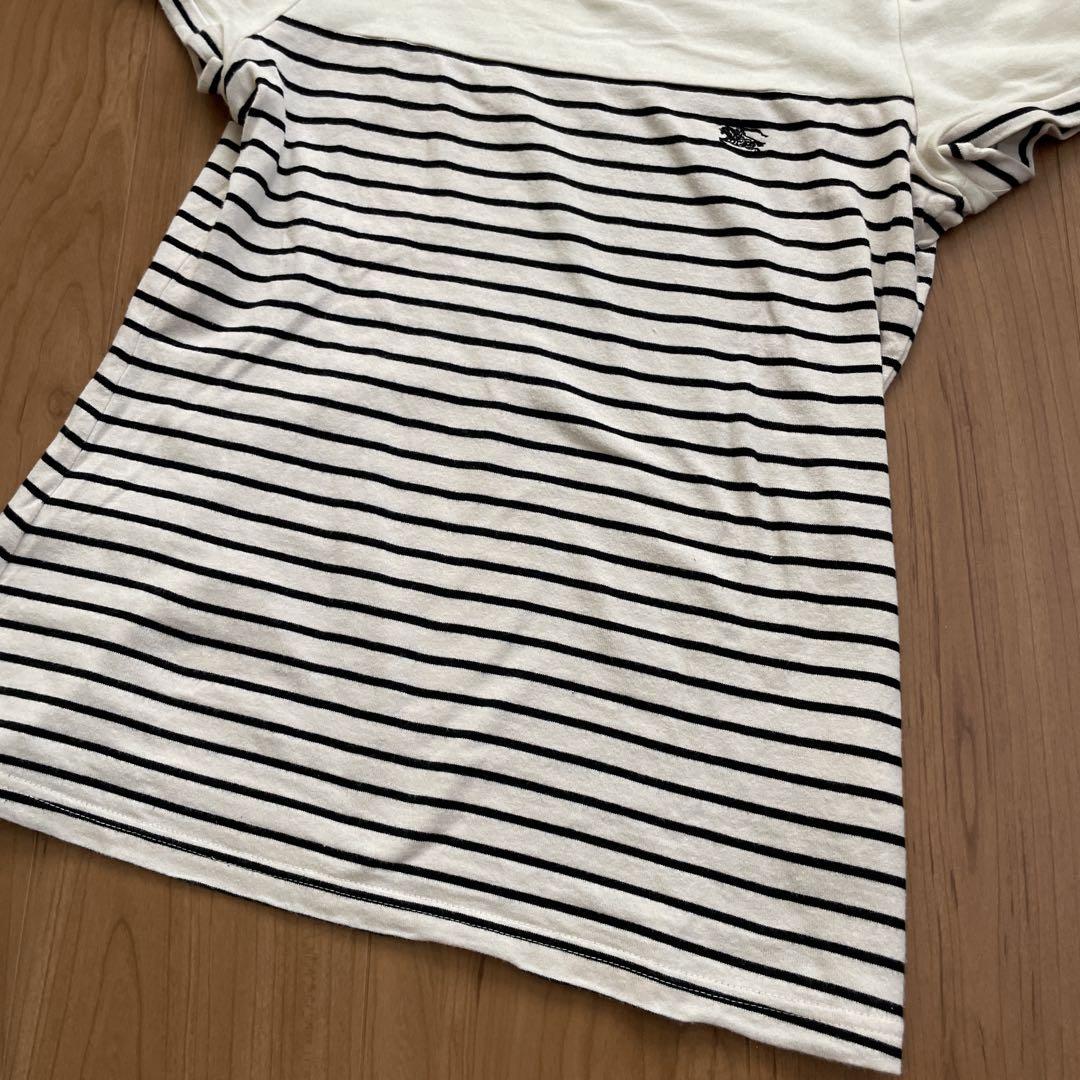 数量限定！在庫処分セール 売り切れ御免 バーバリーブルーレーベル 肩ボタン38 Tシャツ 半袖 ボーダー トップス