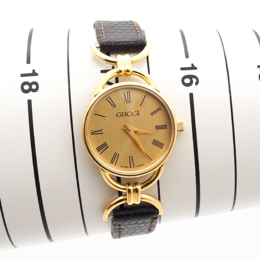 超激得好評 訳アリ ラウンド オールドグッチ レザー SqQgj-m41025057358 GUCCI 腕時計 ゴールド 限定品人気