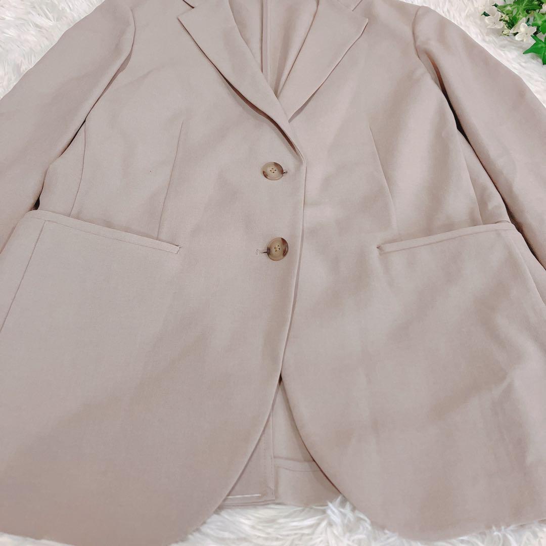 未使用美品ユニクロ　感動スーツジャケットパンツセットアップベージュMSサイズ