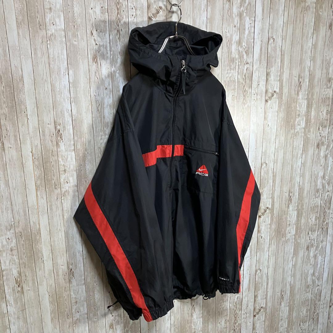 636【90s】NIKE ACG アノラックパーカー　ハーフジップ　旧ロゴ　XL
