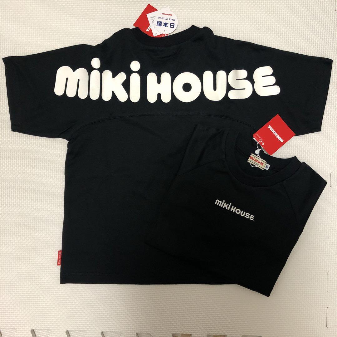 新品ミキハウス100cm半袖ロゴTシャツ２枚売り