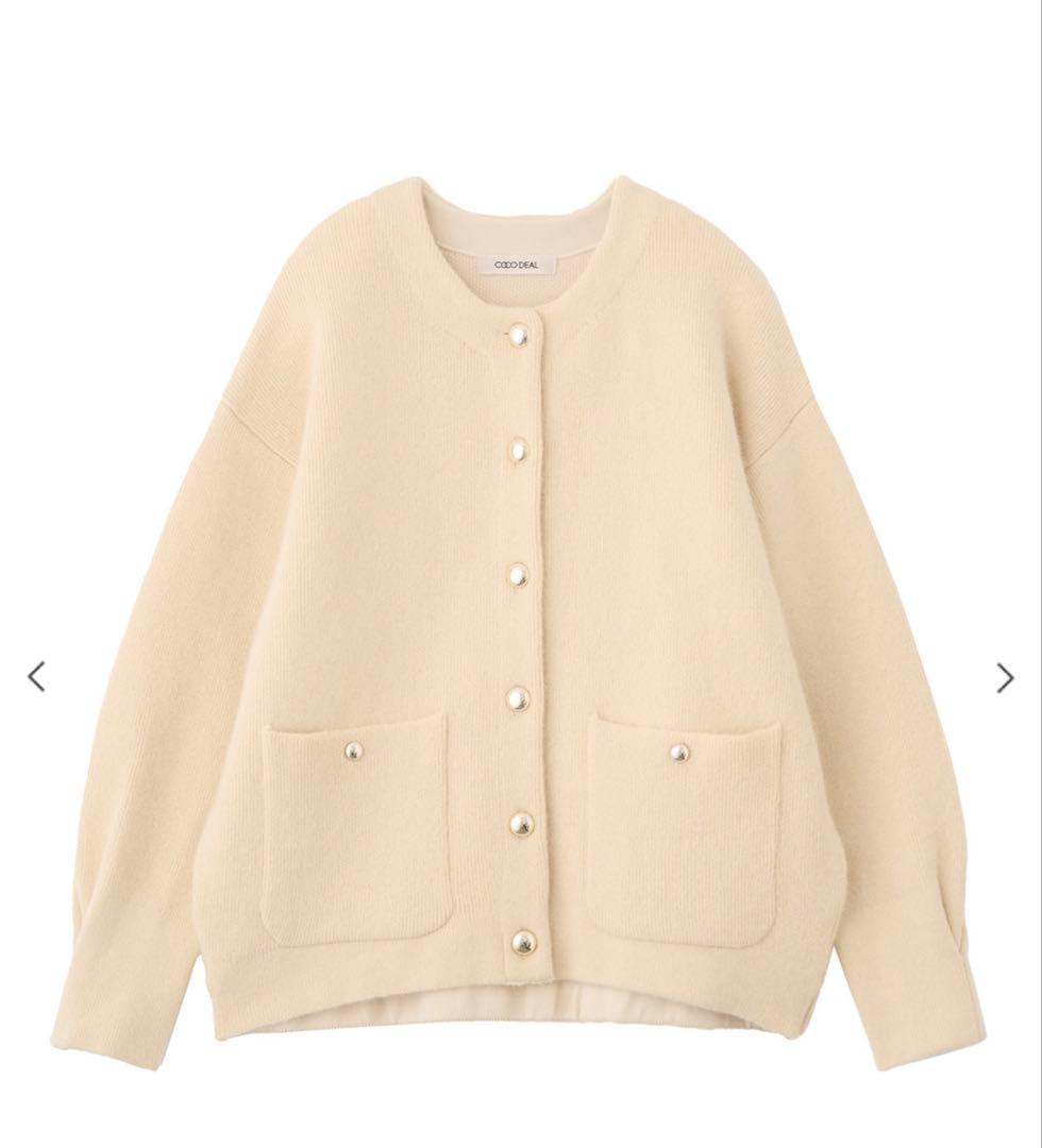 COCODEAL フォックス混ダブルフェイスニットアウター SIZE COCODEAL