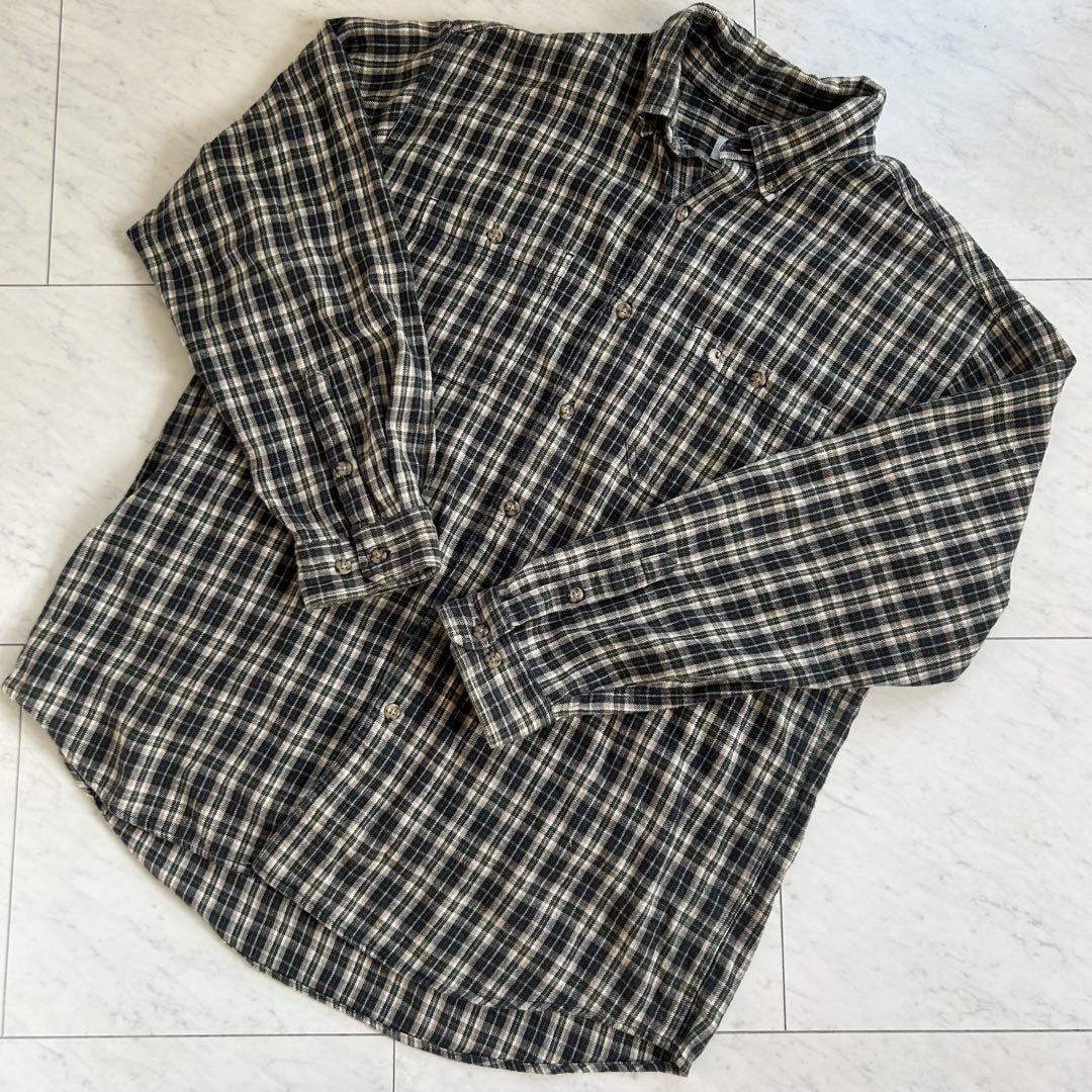 carhartt チェックシャツ ワンポイント刺繍 オーバーサイズ ネルシャツ