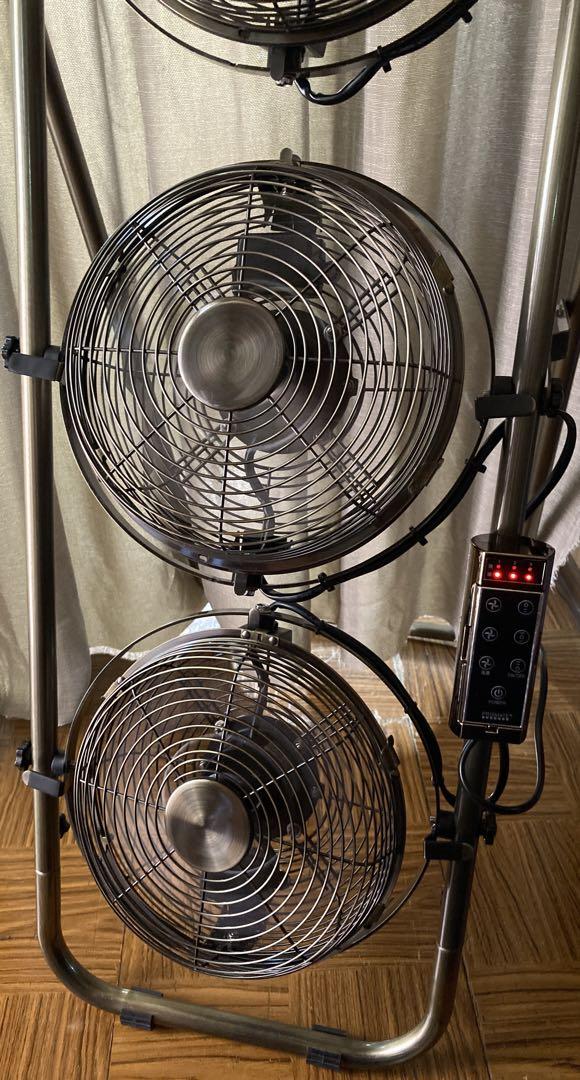 メタルトリプルファン 扇風機 インテリア おしゃれ イエローゴールド 希少品 メタルトリプルファン 扇風機 インテリア おしゃれ イエロー