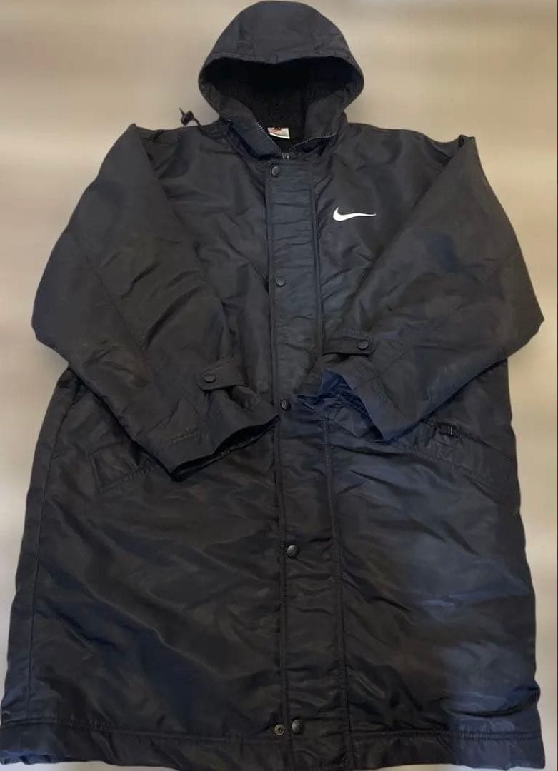 90S NIKE ベンチコート 銀タグ ボア ジャケット フード MサイズM NIKE