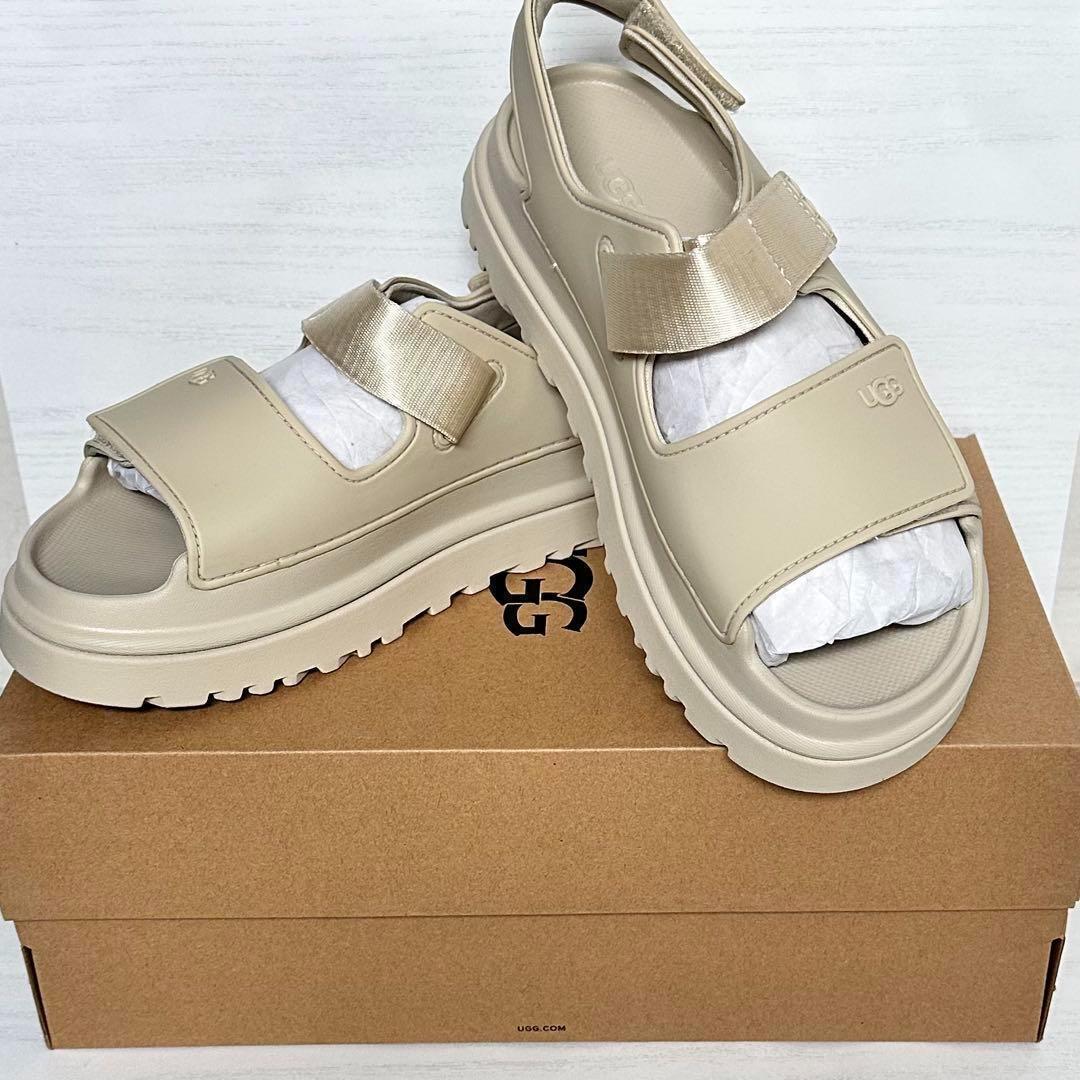 完売モデル【UGG】厚底サンダル 24.5 新品 ナチュラルカラー