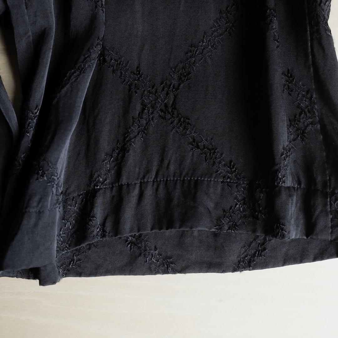 コムデギャルソン コムコムダイヤ型 花柄刺繍 レーヨンストレートパンツ S 黒S COMME DES GARÇONS COMME DES GARÇONS DECORATOM_COM_BR