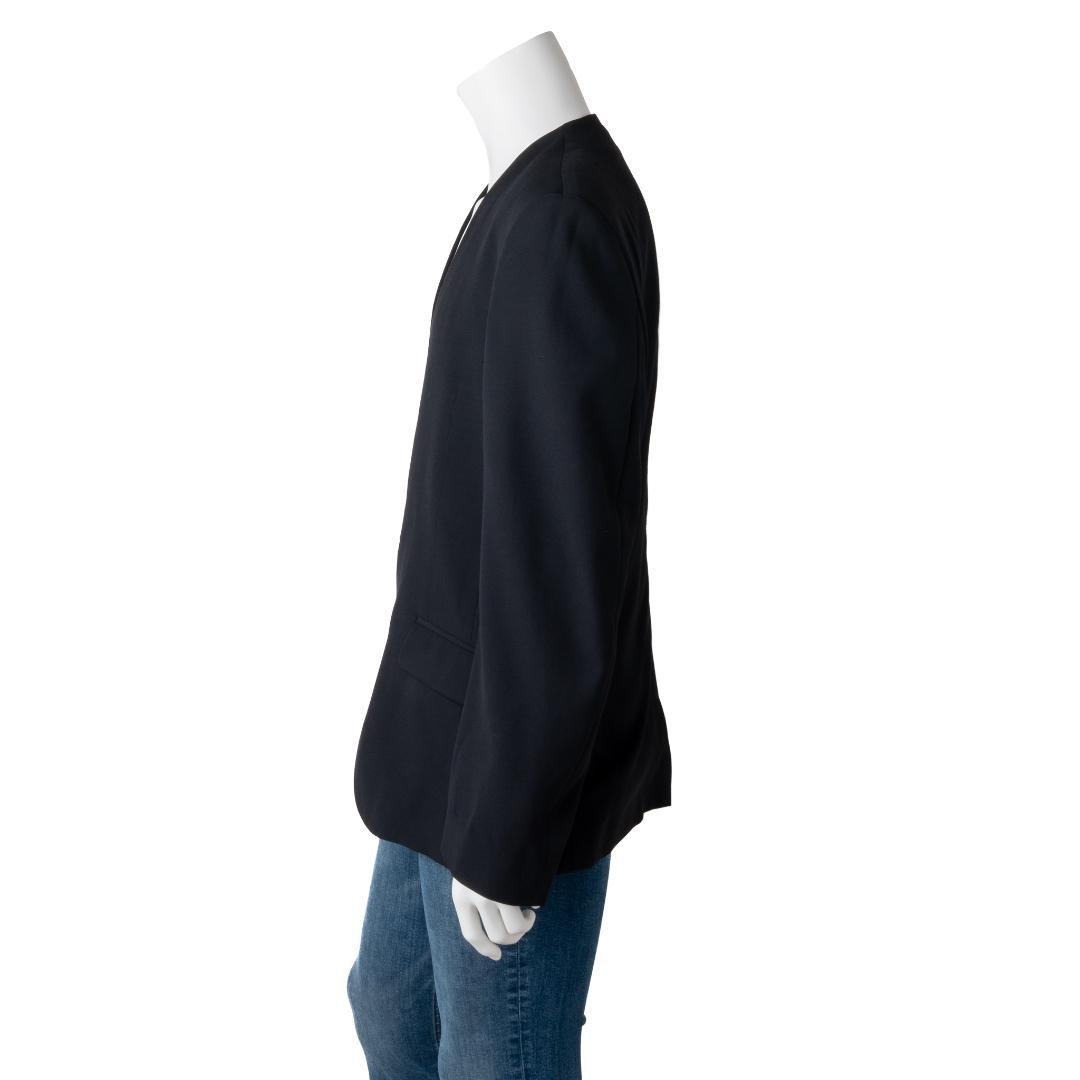新品 LARDINI ノーカラー ジャケット ブラック