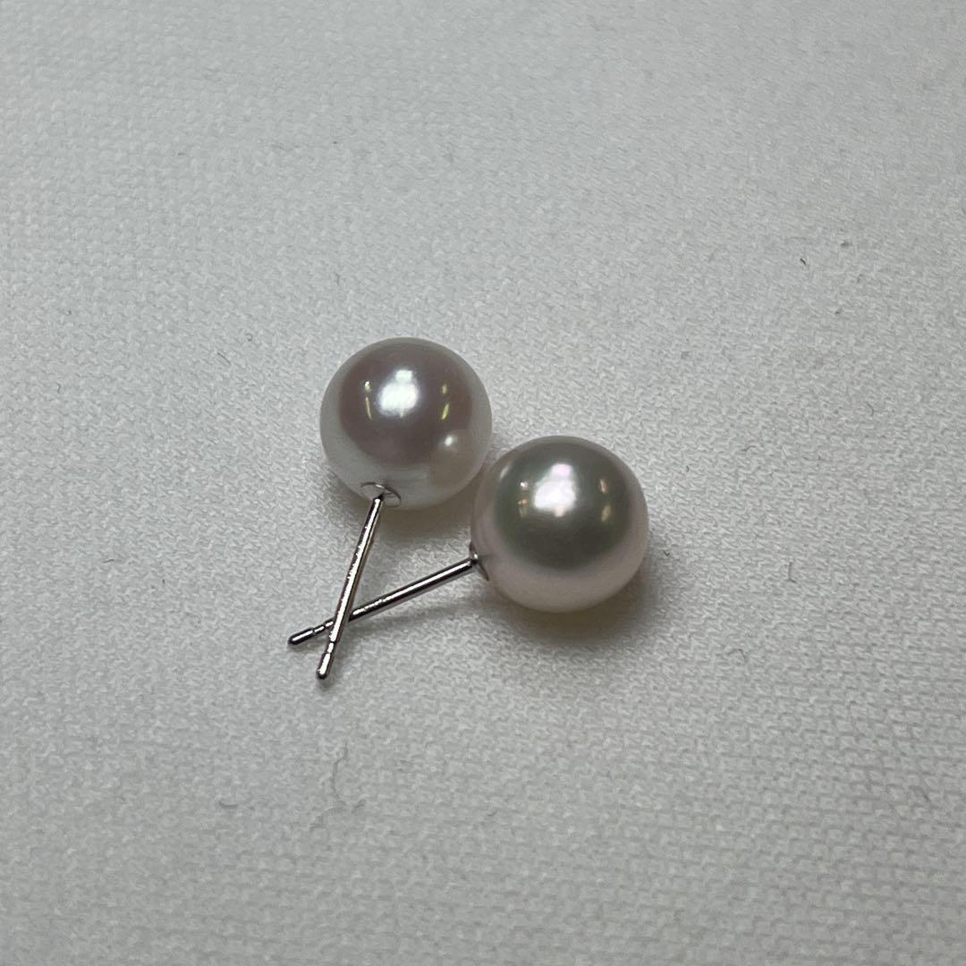 612 テリ+ あこや真珠　8〜8．5mm K14WG ピアス　本真珠