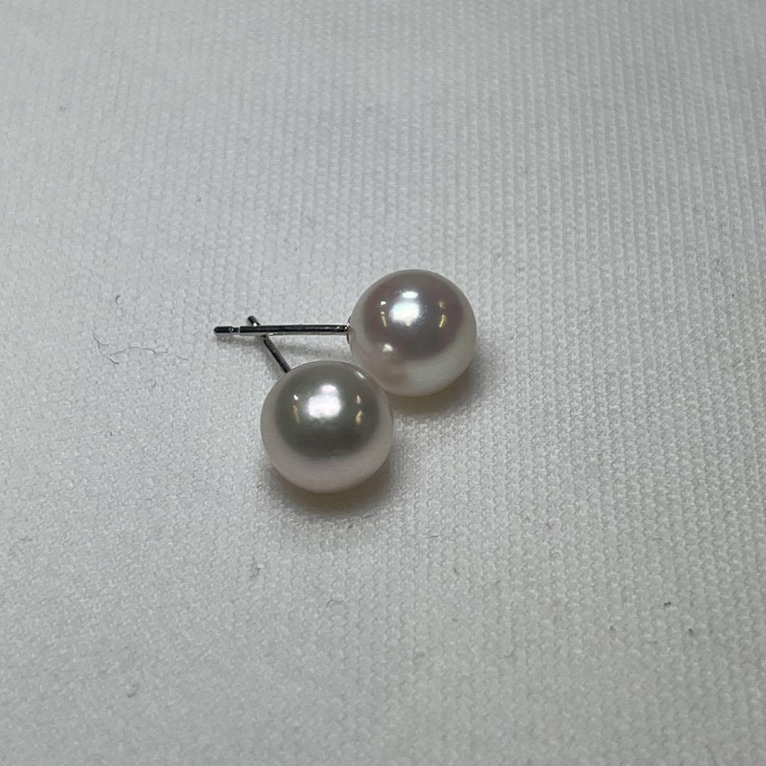 612 テリ+ あこや真珠　8〜8．5mm K14WG ピアス　本真珠