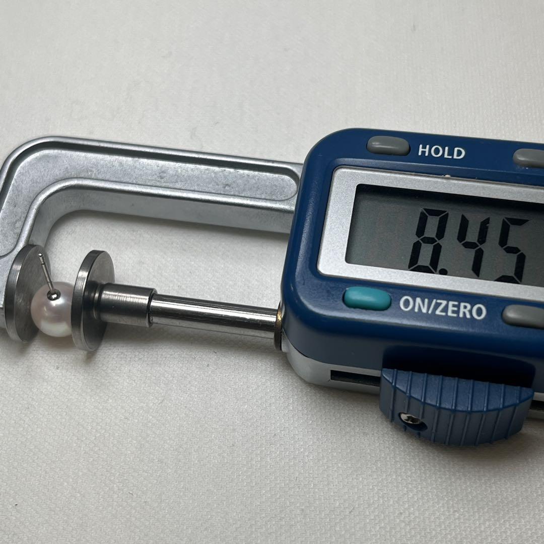 612 テリ+ あこや真珠　8〜8．5mm K14WG ピアス　本真珠