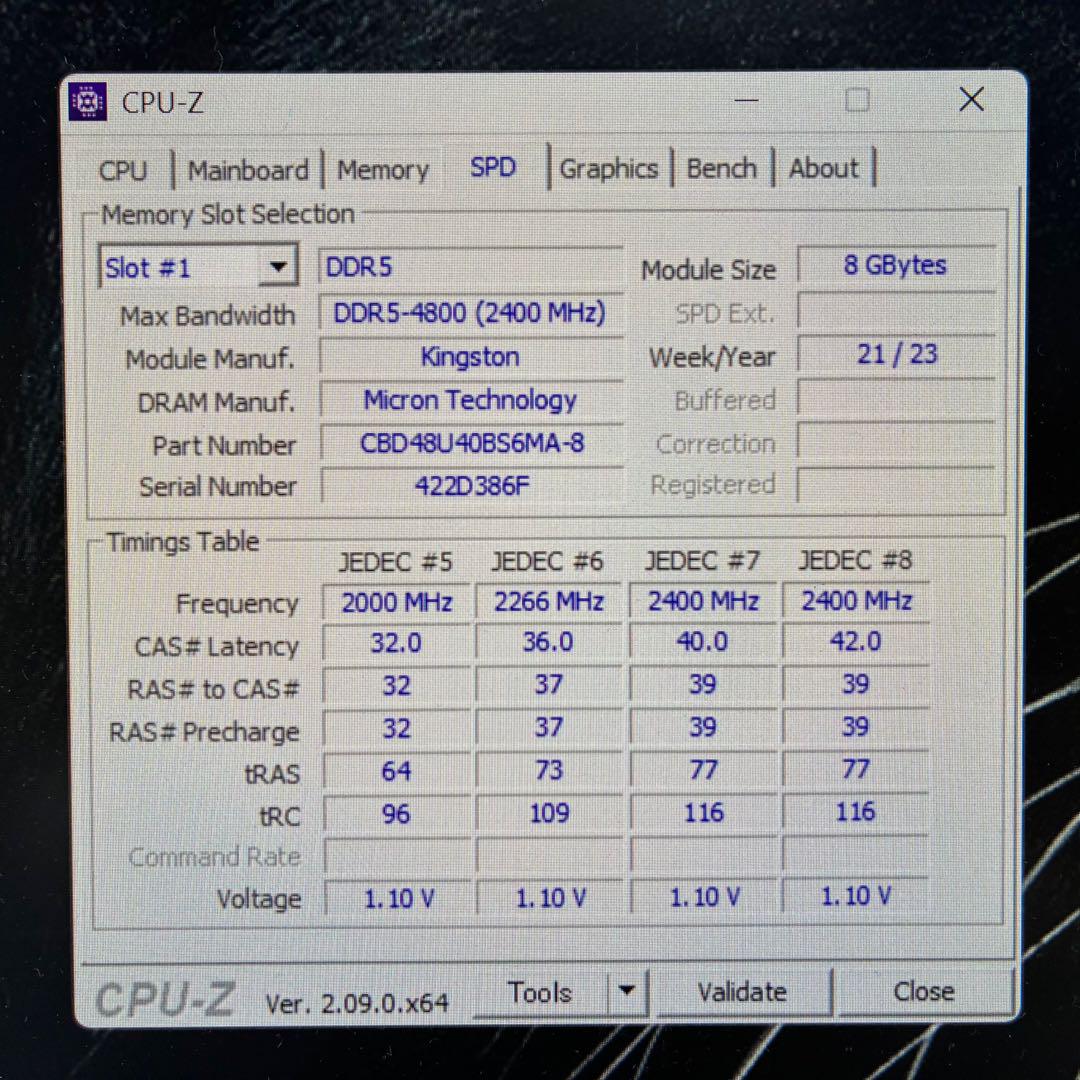 Kingston 16GB メモリ RAM 8GB 2枚 pc5-38400