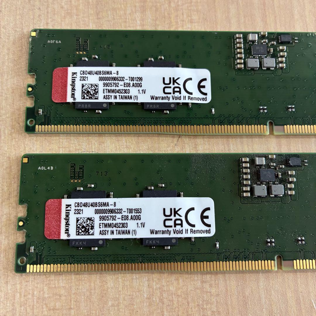 Kingston 16GB メモリ RAM 8GB 2枚 pc5-38400