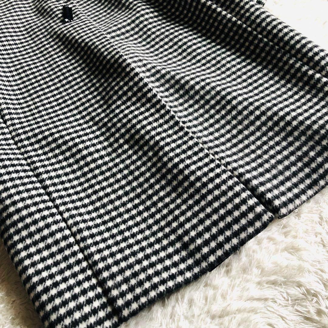 定価40万✨極美品 フォクシー カシミヤ混コート 千鳥格子 23年 白黒 42