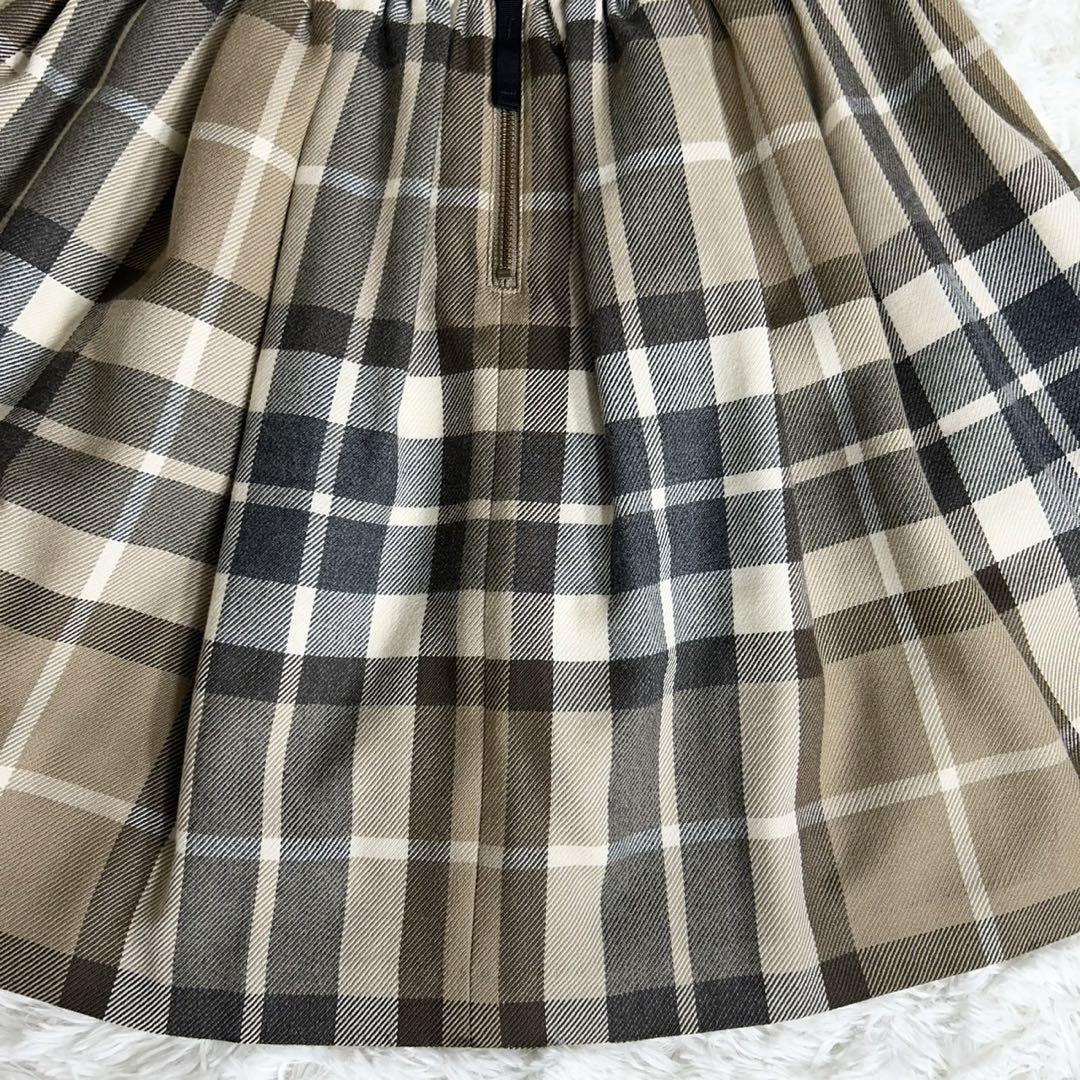 極美品✨《バーバリーブルーレーベル》プリーツスカート チェック ジッパー 36