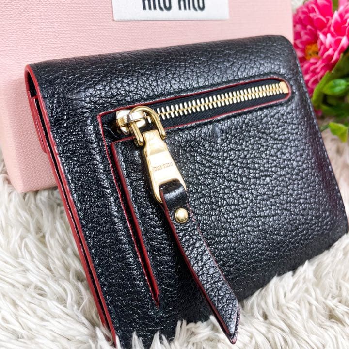極美品✨ミュウミュウ 折り財布 マドラス ラブレター オールレザー