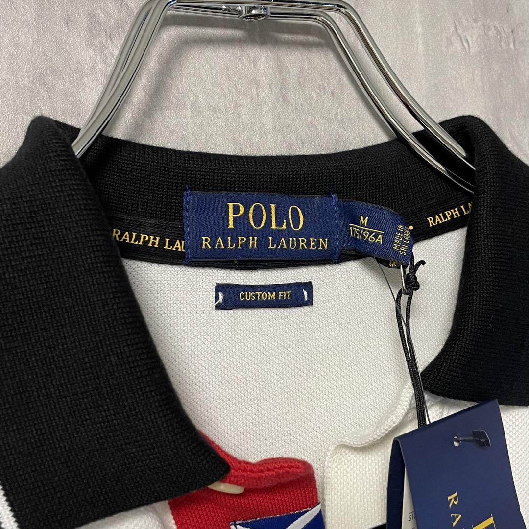 新品タグ付き】ポロラルフローレン ポロシャツ 白 サイズM 刺繍ロゴ