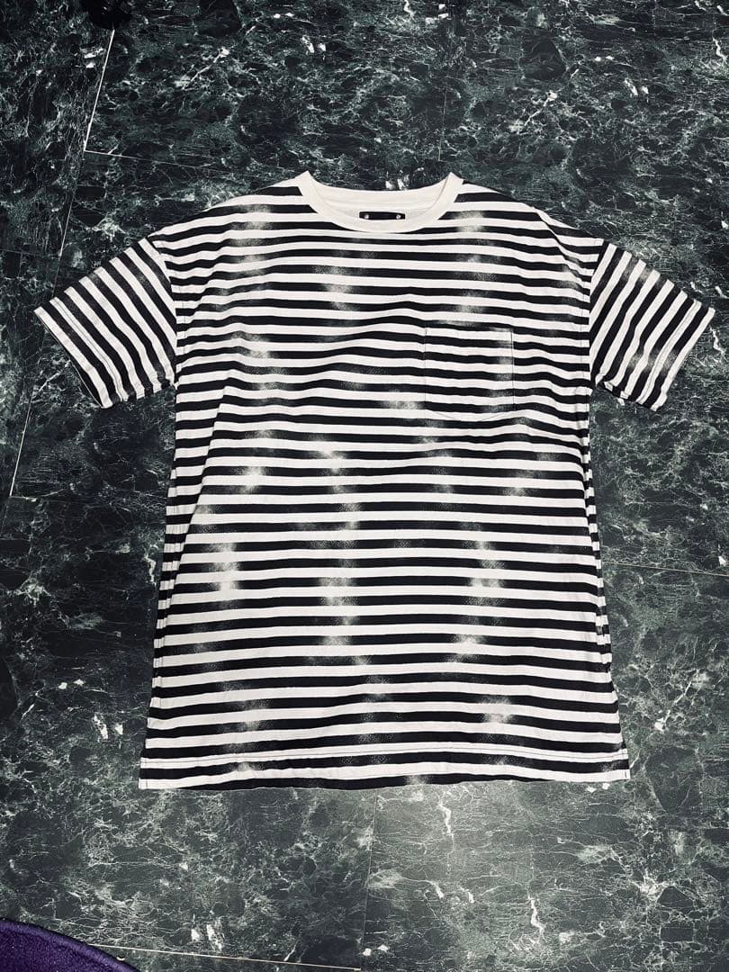 MINEDENIM マインデニム　掠れボーダー Tシャツ カットソー　サイズ1