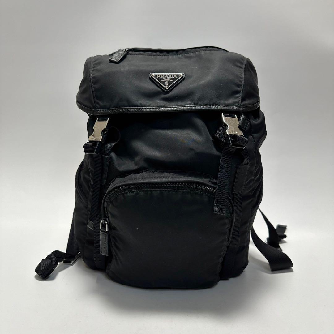 g34 【美品】現行品　Gカード付　プラダ　ナイロン　黒　リュック　1BZ039