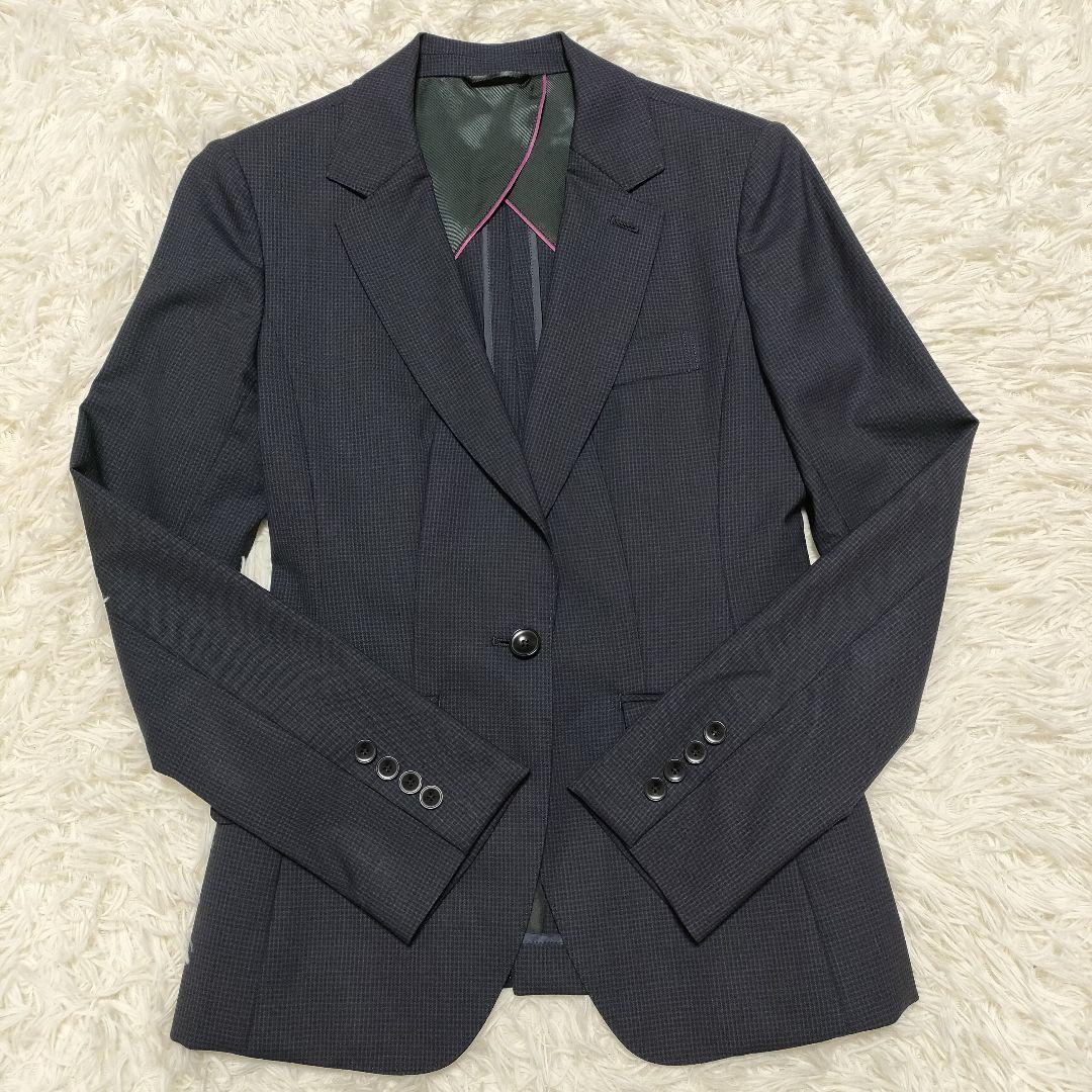 【美品】 ヒルトン　パンツスーツ　スーパー110s　ストレッチ　レディース　7