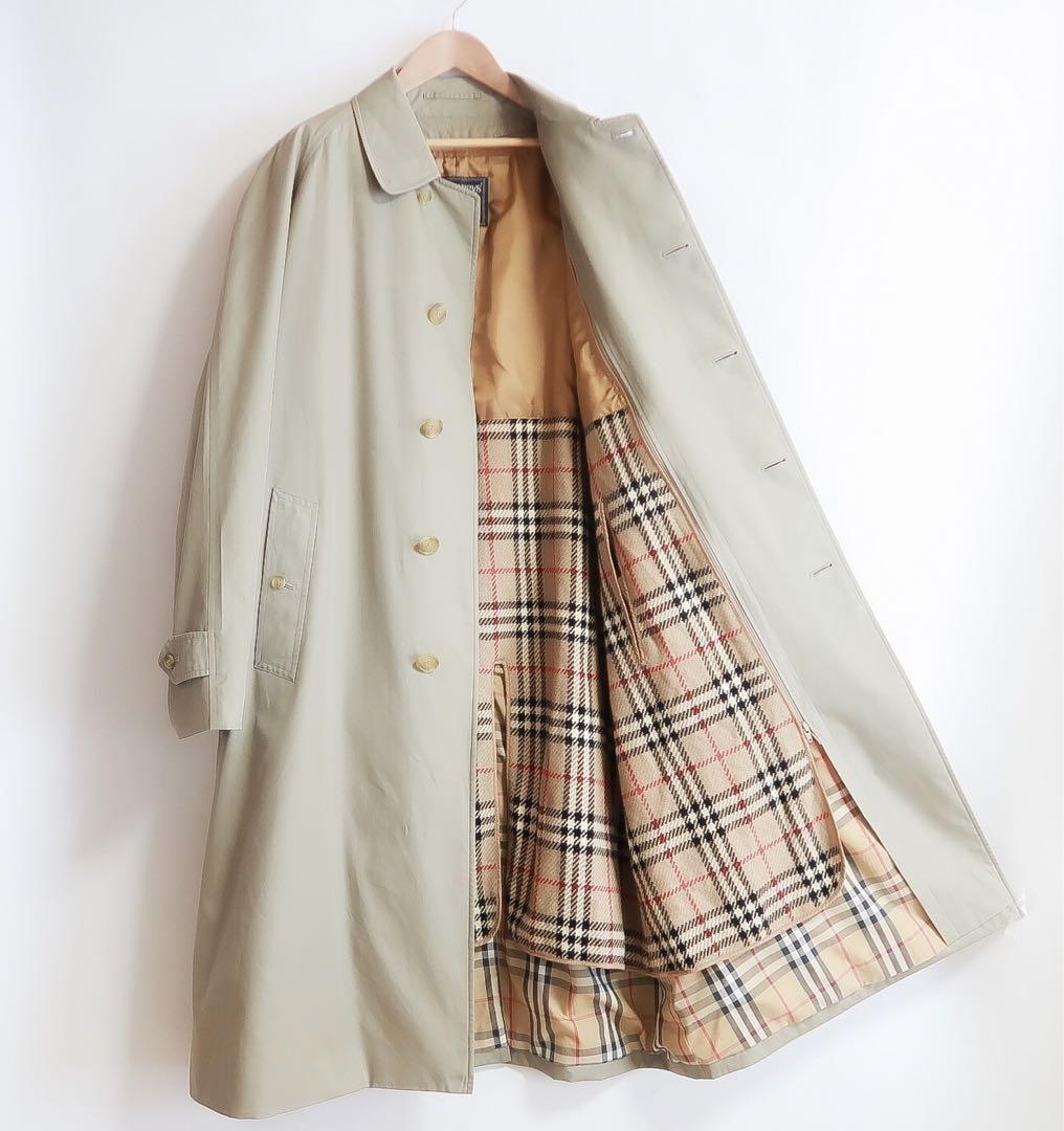 極美品 Burberry ステンカラーコート ウールライナー バーバリー