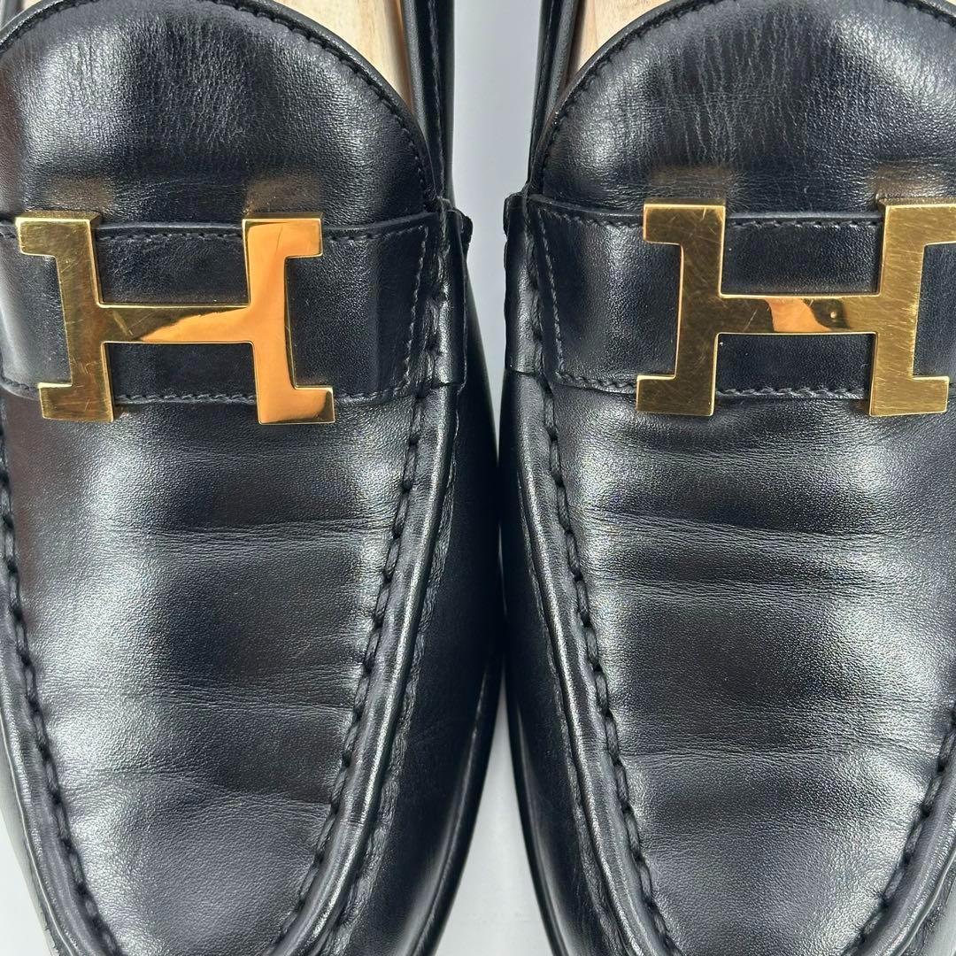 HERMES - エルメス HERMES レザーシューズ ローファー Hロゴ金具