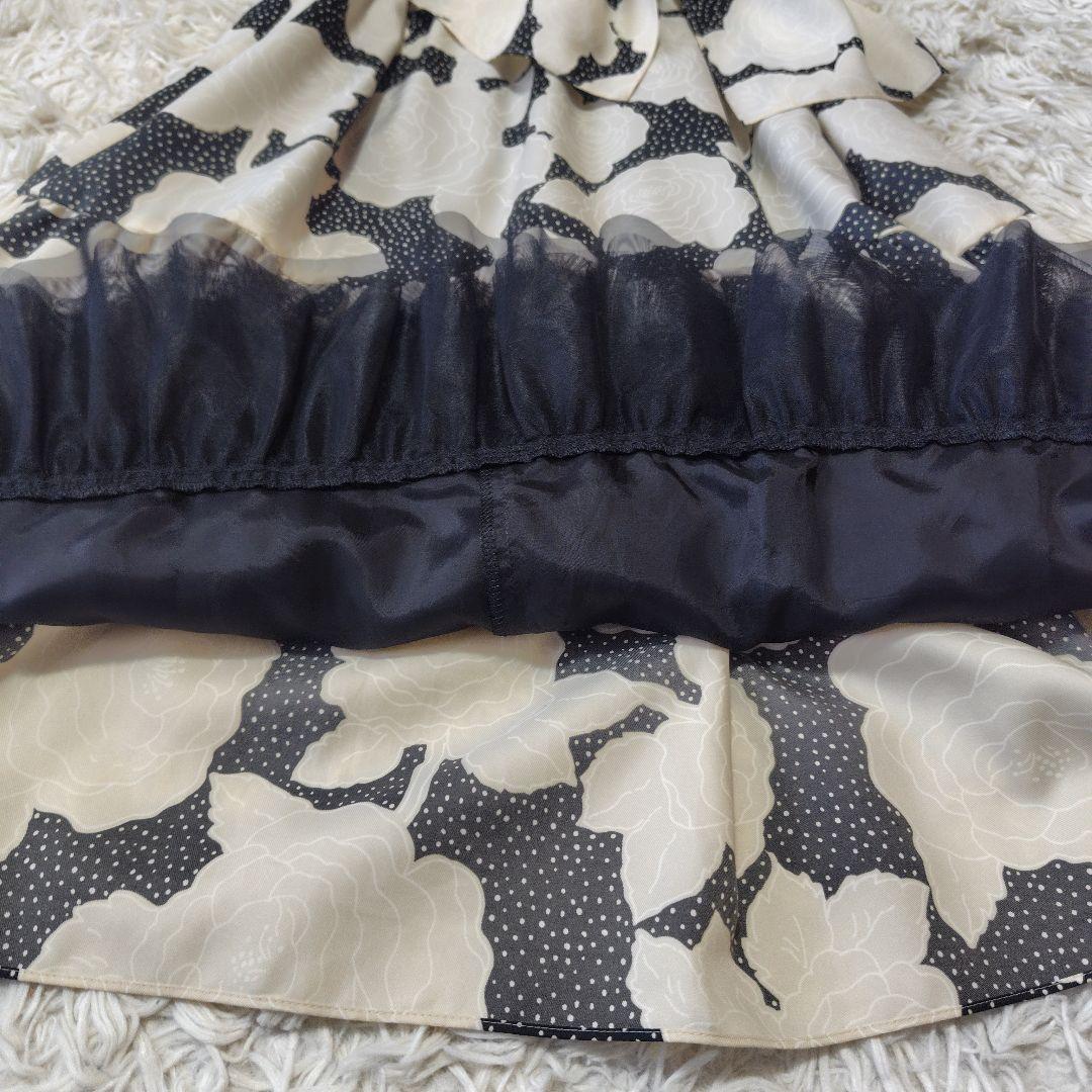 【未使用級♡カタログ掲載】エムズグレイシー　ローズプリントカシュクールドレス　M