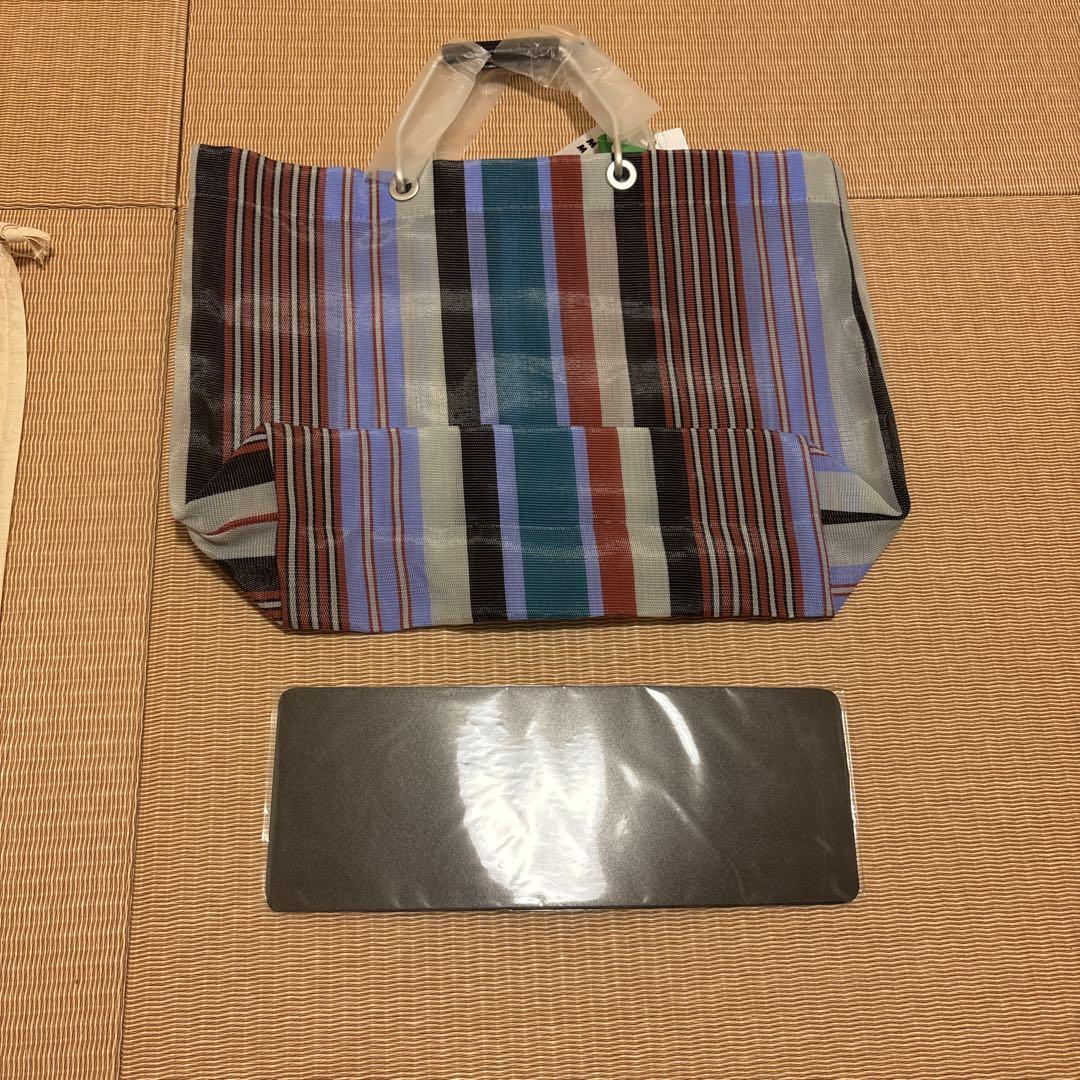 新品未使用　MＡRＮＩ　マルニマーケット　トートバック　ストライプ　中敷き付き