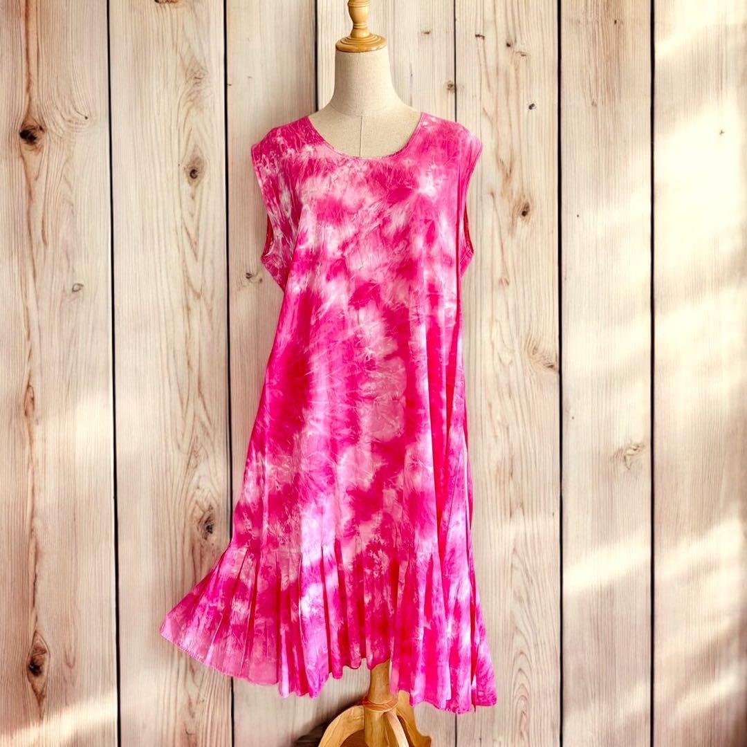 NEEDLES Tiedye Dress タイダイ柄ワンピース　ピンク