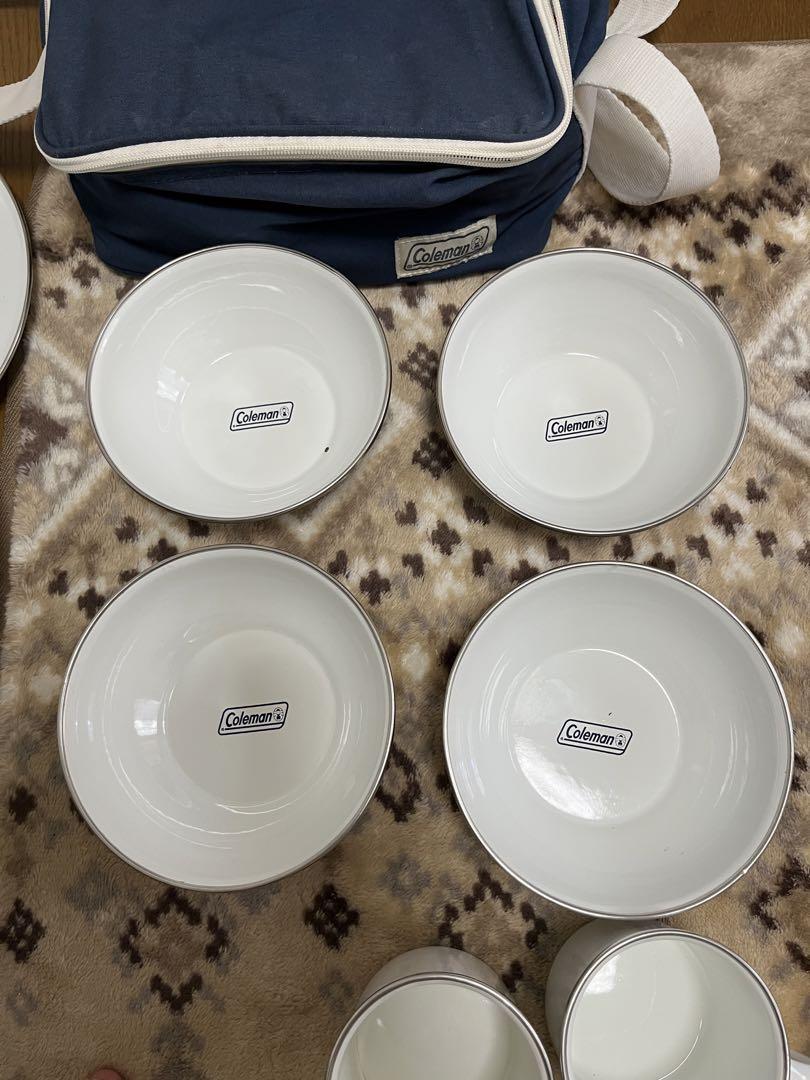 コールマン(Coleman)エナメルディッシュウェアセット 4人分 収納
